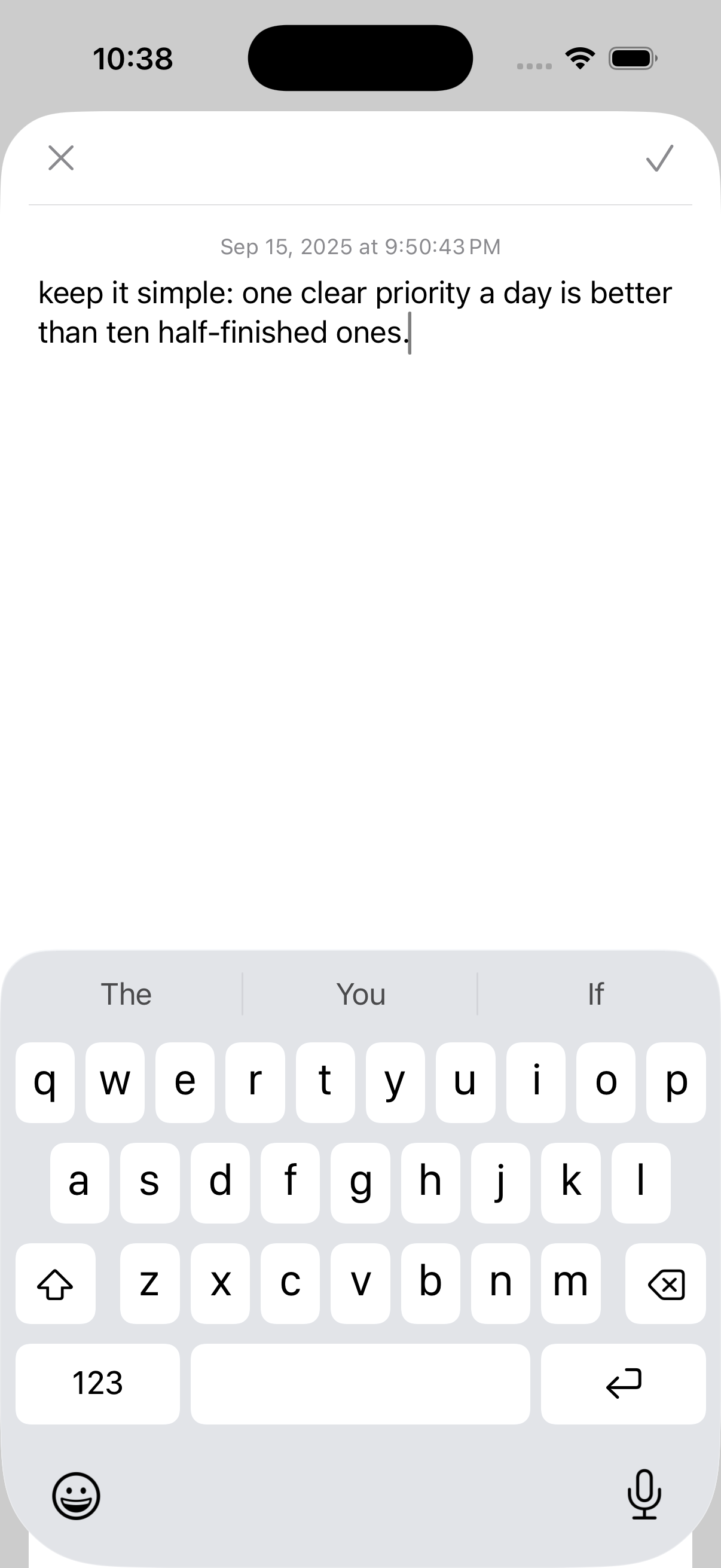 noteapp capture screen showing a highlighted note
